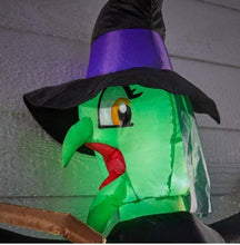 Load image into Gallery viewer, Home Accents Holiday Cyber Distributors Halloween Inflatable Outdoor Crashing Witch Decoration - 5 Feet Tall