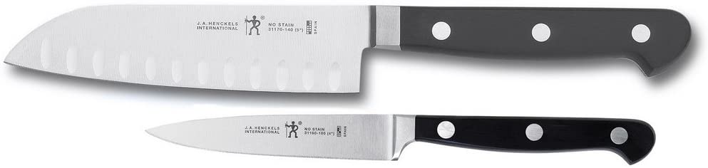 HENCKELS CLASSIC Asian Knife Set, 2-piece, Black/Stainless Steel