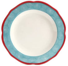 Load image into Gallery viewer, Happiness Rim Scalloped 12-Piece Dinnerware Set, Red, The Pioneer Woman
