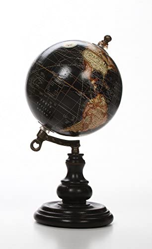 Hosley 10 Inch High Globe on Wooden Stand. A Great Gift for Father's Day for Your Home Birthdays Holidays and Special Events. O9