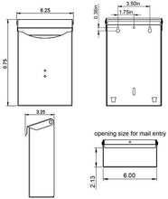 Load image into Gallery viewer, Gibraltar Mailboxes Classic Small Capacity Galvanized, Wall-Mount Mailbox, BW110000