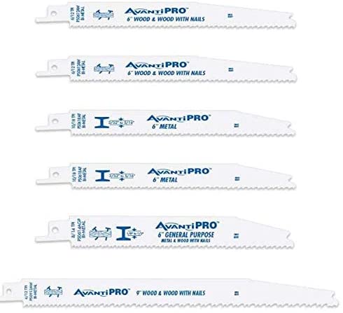Avanti Pro Wood and Metal Cutting Reciprocating Saw Blade Set (6-Piece)