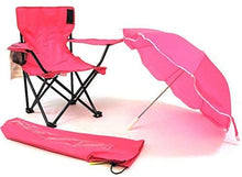 Load image into Gallery viewer, Redmon Beach Baby Kids Camp Chair with Carry Umbrella &amp; Matching Tote Bag, Hot Pink