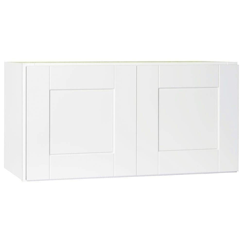 HAMPTON BAY KW3015-SSW Rsi Home Products Shaker Wall Bridge Cabinet, White, 30