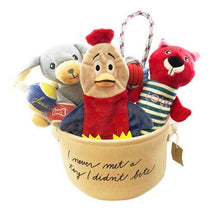 Load image into Gallery viewer, Spoil Your Favorite Furry Friend with Super Cute and Adorable Ellen Degeneres Dog Toys and Storage Bin Set,7 Assorted Plush Toys,Tennis Balls and Rope,One Fabric Bin for Convenient Storage