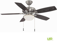Load image into Gallery viewer, Hampton Bay Gazebo 52 in. LED Indoor/Outdoor Brushed Nickel Ceiling Fan