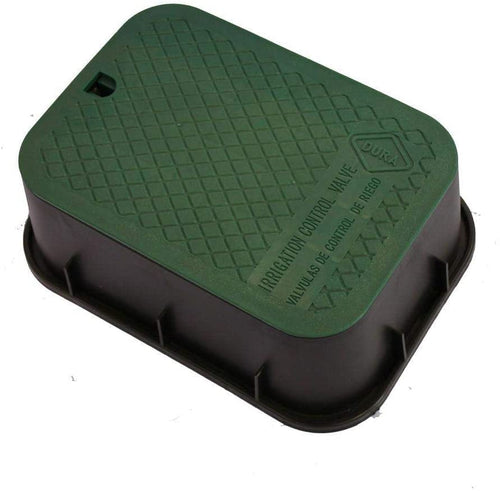 DURA 15 in. x 21 in. x 6 in. Deep Extension Valve Box in Black Body Green Lid