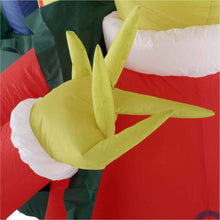 Load image into Gallery viewer, Inflatable Grinch Steals Christmas in Santa Suit with Sack 8 ft. H x 4.23 ft. W