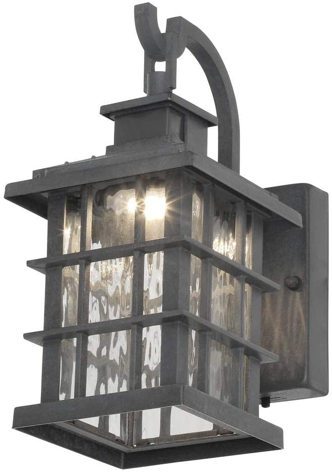 Home Decorators Collection Summit Ridge Collection Zinc Motion Sensor Outdoor Integrated LED Small Wall Mount Lantern