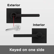 Load image into Gallery viewer, Kwikset 91560-029 Halifax Slim Square Keyed Entry Lever Featuring Smartkey