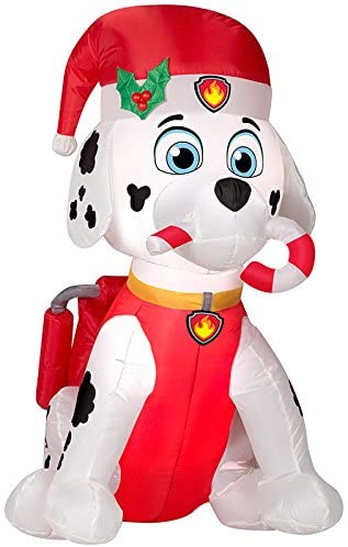 Gemmy Airblown Inflatable 3' Tall Paw Patrol Marshall with Candy Cane Christmas Decoration
