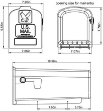 Load image into Gallery viewer, Gibraltar Plastic Rural Mailbox U.S. Postmaster General Approved Standard Size