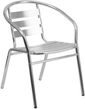 Load image into Gallery viewer, Flash Furniture Square Aluminum Indoor Outdoor Table with 2 Slat Back Chairs