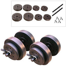 Load image into Gallery viewer, Gold&#39;s Gym 40 Pound LB Vinyl Cement Dumbbell Weight Set
