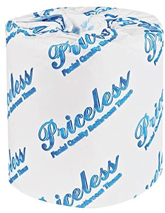 General Supply Bathroom Tissues, 2-Ply, White, 500 Sheets/Roll, 96 Rolls/Carton