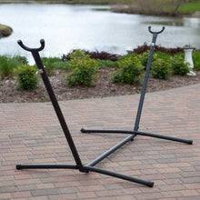 Load image into Gallery viewer, Vivere Universal Space-Saving Steel Hammock Stand with Oil Rubbed Bronze Finish, 9-Feet, Brown