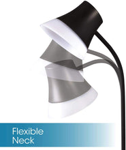 Load image into Gallery viewer, OttLite Shine LED Desk Lamp with Qi Wireless Charging and 2.1A USB Charging Port, Black