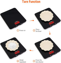 Load image into Gallery viewer, AccuWeight 201 Digital Multifunction Meat Food Scale with LCD Display for Baking Kitchen Cooking, 11lb Capacity by 0.1oz, Tempered Glass