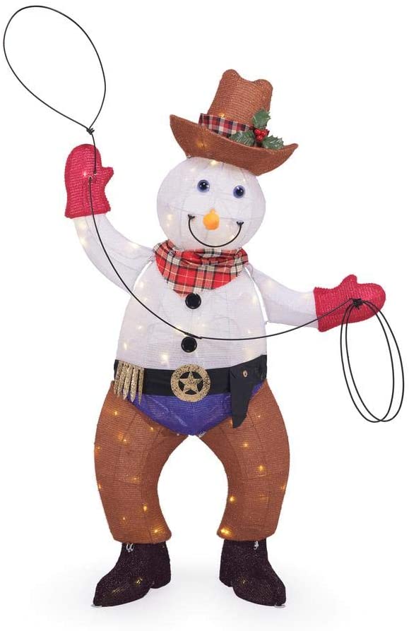 Home Accents Holiday 4 ft LED Cowboy Snowman