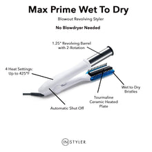 Load image into Gallery viewer, InStyler MAX Prime Wet to Dry 1.25” 2-Way Rotating Iron | Professional Tourmaline Ceramic Iron | Ionic Bristles | Dry, Straighten, Style &amp; Curl Hair | Four Heat Settings | Automatic Shut Off