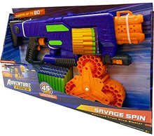 Load image into Gallery viewer, Adventure Force Savage Spin Motorized Triple Drum Blaster Designed with Auto-Advanced Triple Rotating Drums Features 45 Darts That Fly Up to 80 Feet Perfect for Gift