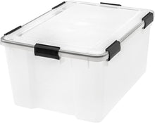 Load image into Gallery viewer, 62.8 Qt Ultimate Airtight Tote - Large - Set of 4 - 110550 (Clear with Black Buckles) (11.8&quot; H x 17.9&quot; W x 23.6&quot; D)