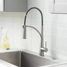 Load image into Gallery viewer, Glacier Bay Brenner Commercial Style Single-Handle Pull-Down Sprayer Kitchen Faucet in Stainless Finish