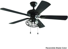 Load image into Gallery viewer, Ellard 52 in. LED Matte Black Ceiling Fan with Light Kit and WiFi Remote Control Works with Google and Alexa