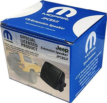Load image into Gallery viewer, Mopar Officially Licensed Small, Wedge Mount Extension Speaker w/3.5mm Plug. Jeep Wordmark and Image Embossed Screen.