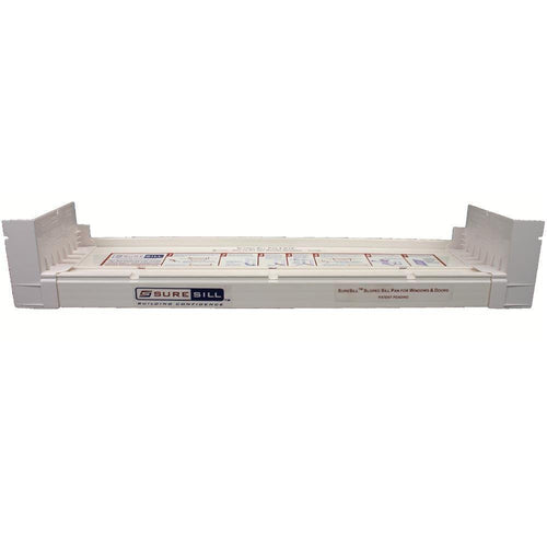 6-9/16 in. x 39 in. White PVC Sloped Sill Pan for Door and Window Installation and Flashing (Complete Pack)