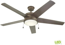 Load image into Gallery viewer, Portwood 60 in. LED Espresso Bronze Ceiling Fan and WiFi Remote Control works with Google and Alexa