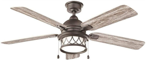 Home Decorators Collection Artshire 52 in. Integrated LED Indoor/Outdoor Natural Iron Ceiling Fan with Light Kit