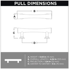 Load image into Gallery viewer, Drum 3 in. (76mm) Center-to-Center Champagne Bronze Drawer Pull (10-Pack)