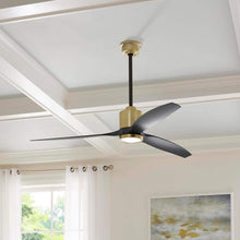 Load image into Gallery viewer, Triplex 60 in. LED Brushed Bronze Ceiling Fan with Light and Remote Control works with Google and Alexa