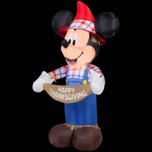 Load image into Gallery viewer, Mickey Mouse Thanksgiving Inflatable 3.8 Foot Scarecrow Airblown Yard Decoration