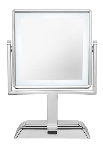 Conair Double Sided Cordless Rechargeable LED Lighted Makeup Mirror, Polished Chrome Finish