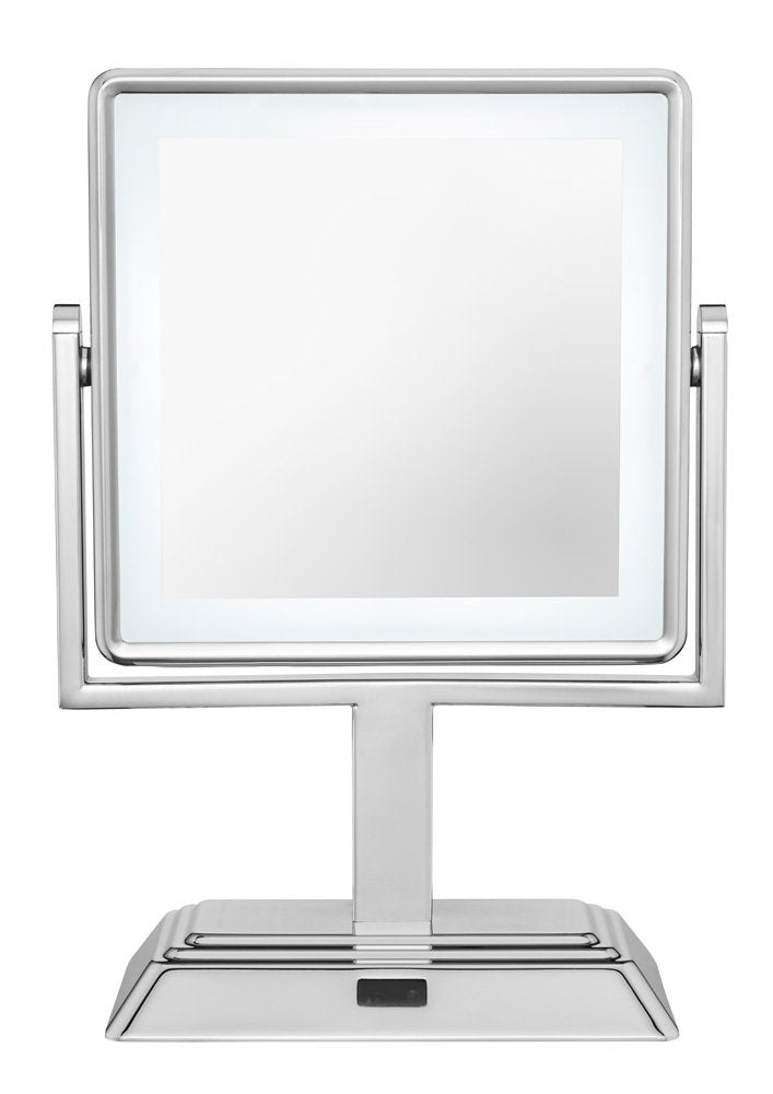 Conair Double Sided Cordless Rechargeable LED Lighted Makeup Mirror, Polished Chrome Finish