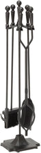 Load image into Gallery viewer, Uniflame 5-Piece Fireset with Ball Handles, Black