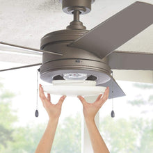 Load image into Gallery viewer, Portwood 60 in. LED Espresso Bronze Ceiling Fan and WiFi Remote Control works with Google and Alexa