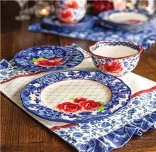 Load image into Gallery viewer, Heritage Floral 12-Piece Dinnerware Set - Includes Dinner Plates, Salad Plates and Bowls, Made of Durable Stoneware, Dishwasher and Microwave Safe