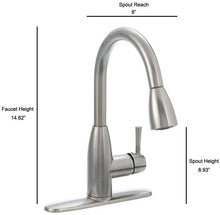 Load image into Gallery viewer, American Standard Fairbury Single-Handle Pull-Down Sprayer Kitchen Faucet in Stainless Steel