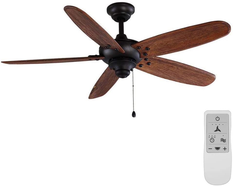 Altura 48 in. Matte Black Wi-Fi Enabled Smart Ceiling Fan with Remote Control Works with Google Assistant and Alexa