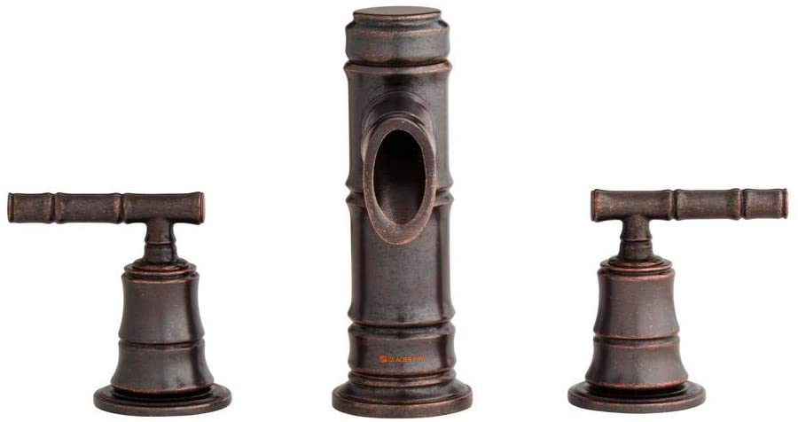 Glacier Bay Bamboo 8 in. Widespread 2-Handle Low-Arc Bathroom Faucet in Bronze
