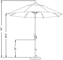 Load image into Gallery viewer, California Umbrella 9&#39; Round Aluminum Pole Fiberglass Rib Market Umbrella