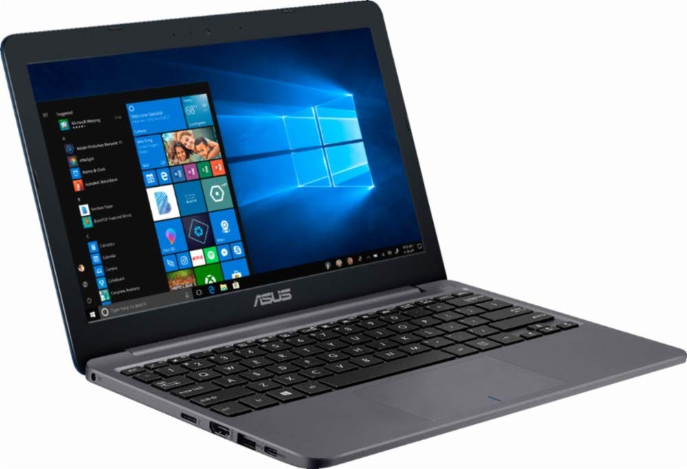 Asus Vivobook Thin and Lightweight 11.6” HD Laptop, Intel Celeron N4000 up to 2.6GHz, 32GB eMMC Storage, Webcam, 802.11AC Wi-Fi, HDMI, USB-C, Windows 10