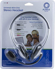 Load image into Gallery viewer, Power Gear Universal Over the Ear Headphones, All In One, Microphone, Work From Home, Music, Gaming, Works for iPhone Android PC Mac Skype Zoom Teams Discord VoIP, Black, 98974