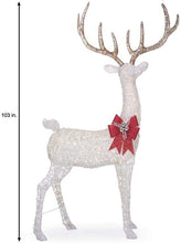 Load image into Gallery viewer, Holiday Home Accent Giant White 103 in. Christmas Deer Yard Decoration with LED Lights