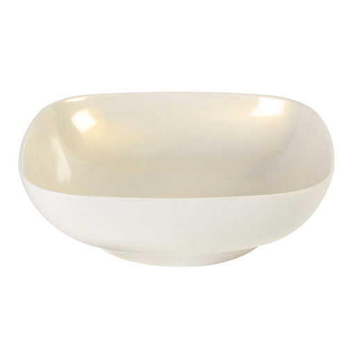 Global Goodwill Jazz Series 1-Piece Round Square Bowl, 128-Ounce, Jazz Pearl