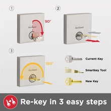 Load image into Gallery viewer, Kwikset 91560-003 Milan Round Keyed Entry Lever Featuring SmartKey in Polished Chrome
