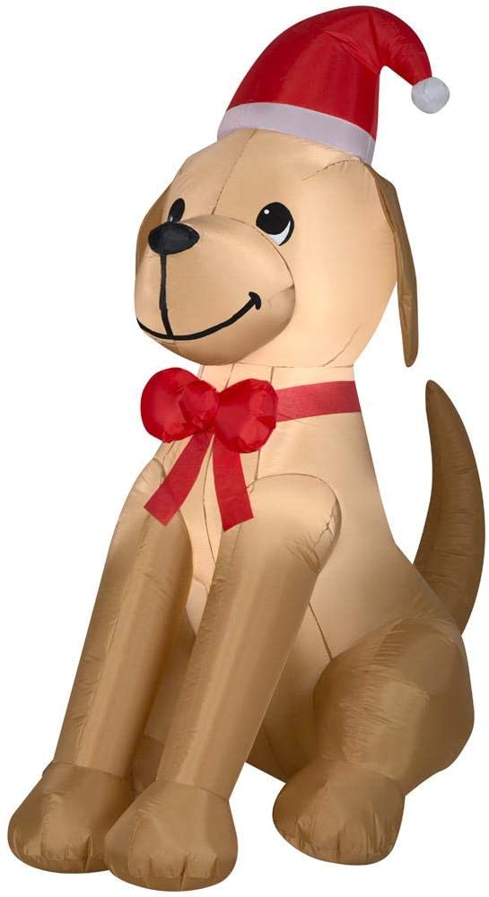 Home Accents Holiday 6 ft. Inflatable Golden Retriever with Bow